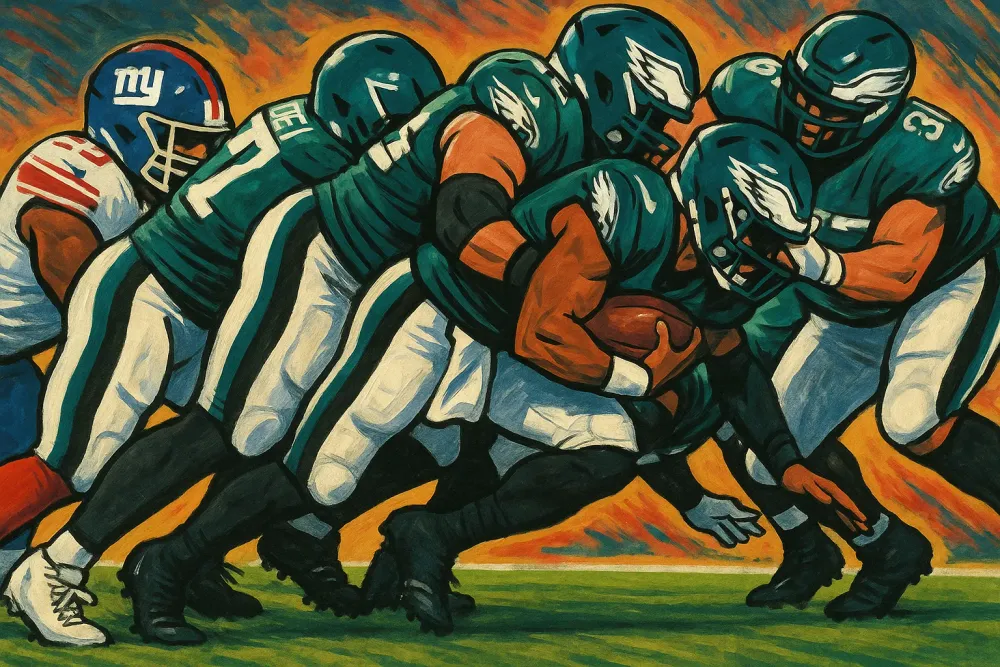 Eagles Score Controversial Touchdown with Signature Tush Push Against Giants
