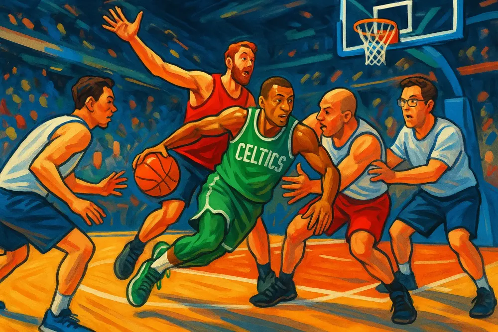 Celtics Coach Joe Mazzulla Challenges Local Media to Fun Pickup Game