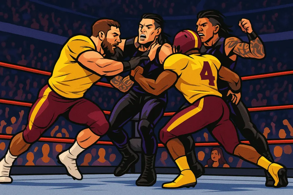 Giants' Cam Skattebo Dives into WWE Action While Recovering from Season-Ending Injury