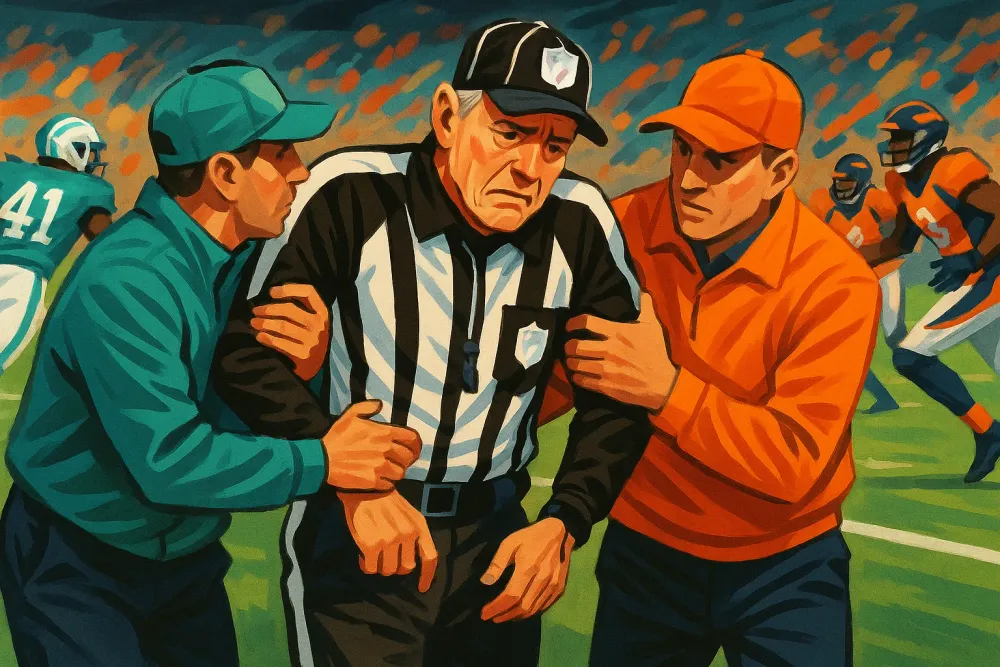 NFL Referee Adrian Hill Injured During Bills vs. Texans Game