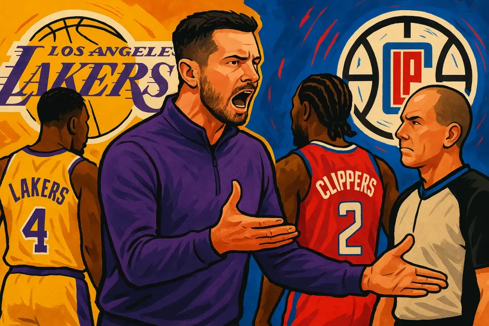 Lakers Coach JJ Redick Voices Frustration Over Officiating After Clippers Loss