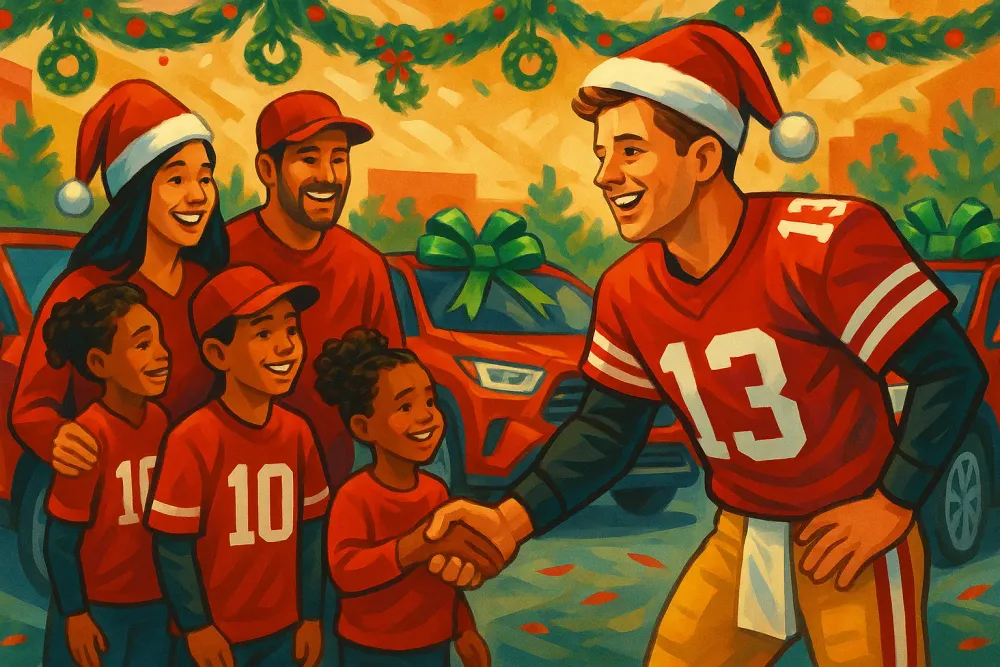 Brock Purdy Delivers Early Holiday Cheer with New Toyotas for Nine Families