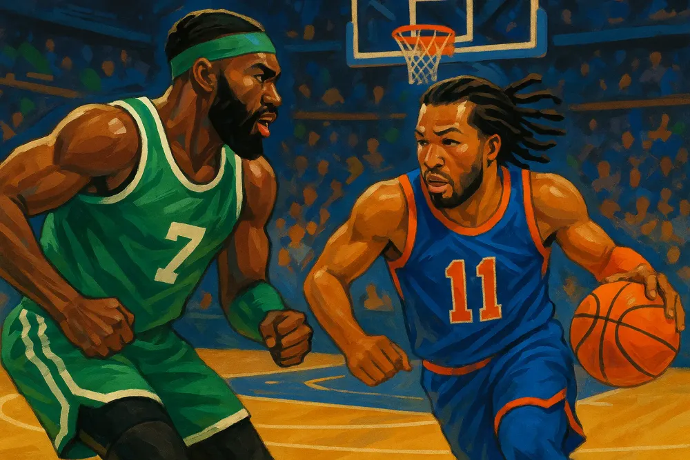 Jaylen Brown Reacts to Jalen Brunson Winning Eastern Conference Player of the Month