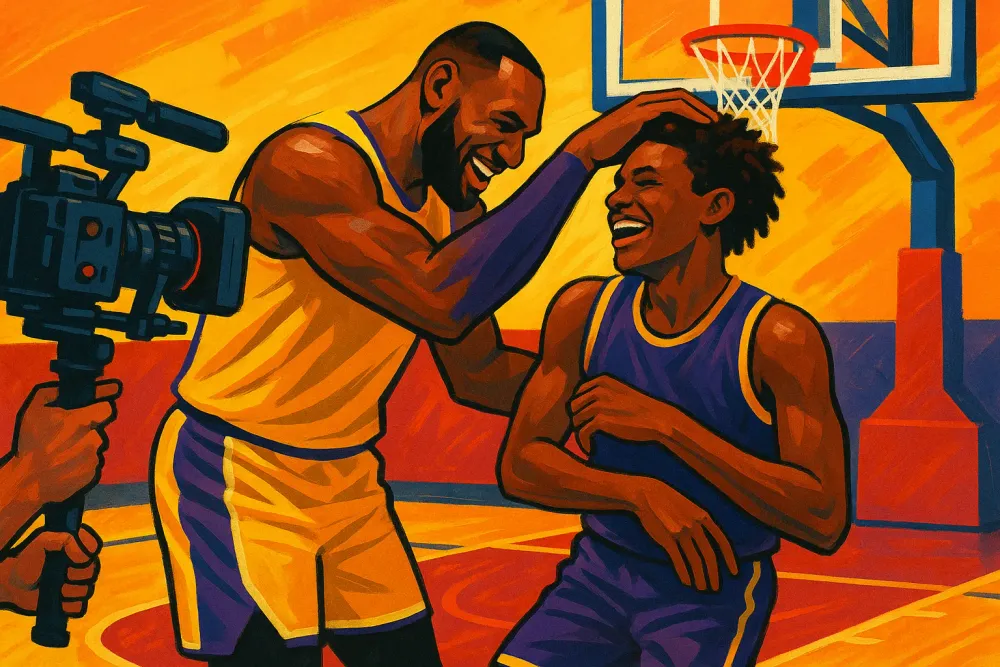 LeBron and Bronny James Share Laughs and Insights in Hilarious Team Video