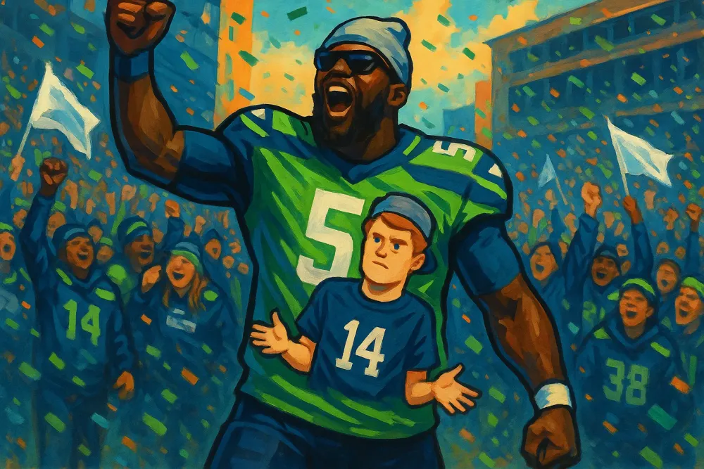Seahawks' Ernest Jones Celebrates Super Bowl Win in Unique Style
