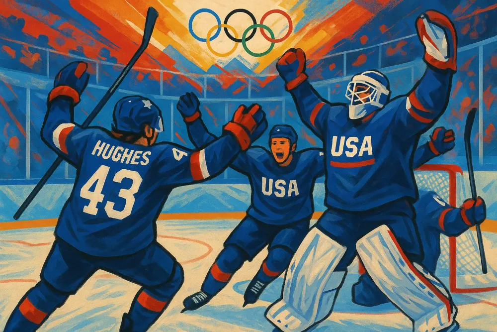 USA Triumphs in Men's Hockey Gold, Celebrities Celebrate Victory
