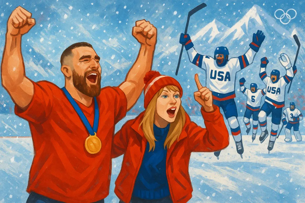 Travis Kelce and Taylor Swift Celebrate USA's Epic Hockey Gold
