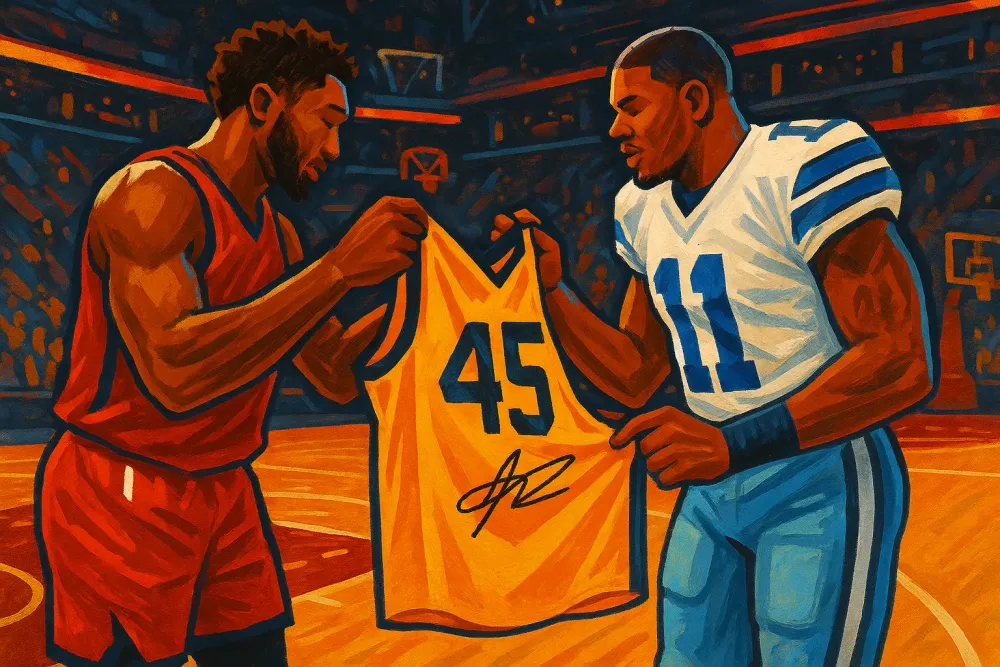 Cavaliers' Donovan Mitchell Gifts Jersey to NFL Star Micah