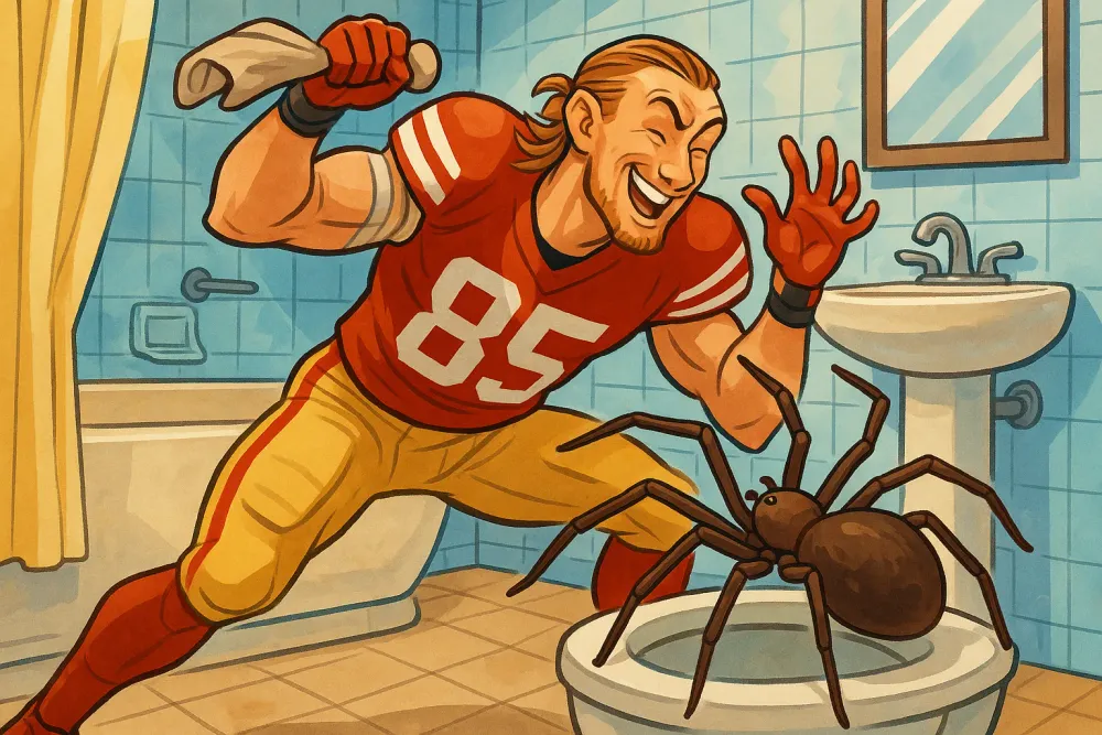 George Kittle's Heroic Moment: Battling a Bathroom Spider
