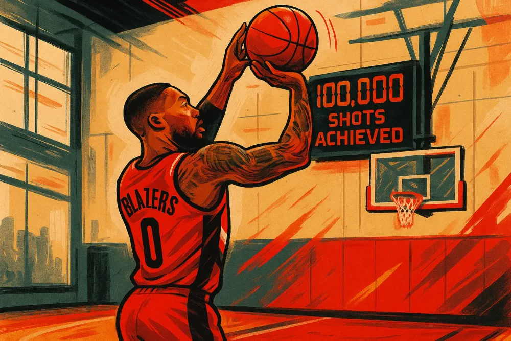 Damian Lillard Sets New Milestone with 100,000 Shots Goal