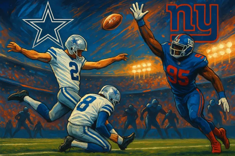 Epic Overtime Thriller: Cowboys Claim Victory Over Giants Thanks to Aubrey's Heroics