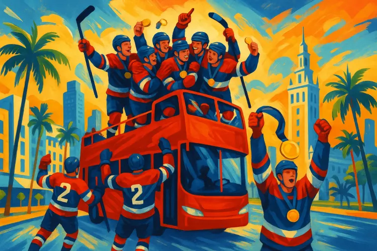 Team USA Men's Hockey Celebrates Gold in Miami After 46 Years