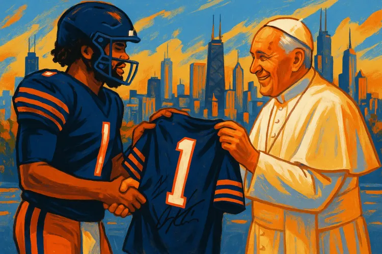 Bears QB Caleb Williams Gifts Autographed Jersey to Pope Leo XIV