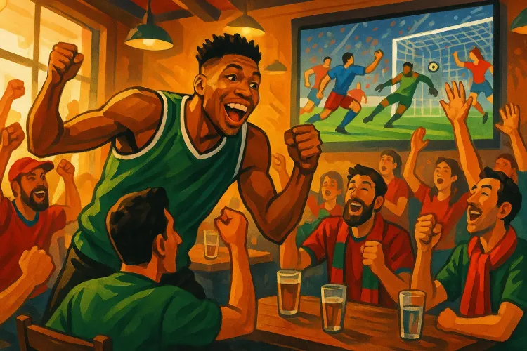 Giannis Antetokounmpo Joins Fans in Atlanta for World Cup
