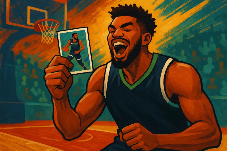 Knicks' Karl-Anthony Towns Celebrates Rare Trading Card Find