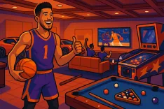 Devin Booker Shows Off Incredible Game Room to IShowSpeed