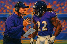 Ravens' Coach Harbaugh Reflects on Derrick Henry's Late-Game Absence in Loss to Patriots