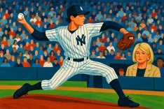 Jack Hughes Celebrates Gold with Yankees at Home Opener