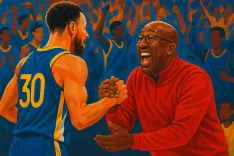 Stephen Curry Celebrates Mike Brown’s NBA Championship Victory