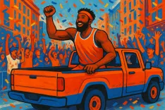 Mitchell Robinson Rides in Style During Knicks Championship