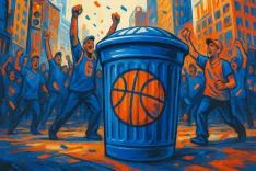 New York City Celebrates Knicks' Championship with Trash Can