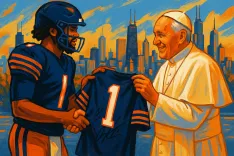 Bears QB Caleb Williams Gifts Autographed Jersey to Pope Leo XIV